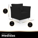 Ver imagem 3 de Poltrona Cadeira Decorativa para Sala e Quarto Lisboa Suede Preto