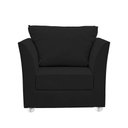 Ver imagem 1 de Poltrona Cadeira Decorativa para Sala e Quarto Lisboa Suede Preto