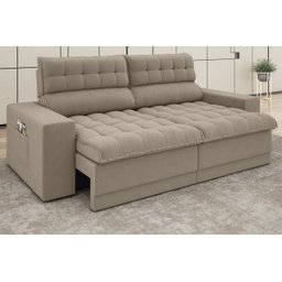 Sofá Omega 2,30M Assento Retrátil e Reclinável Velosuede Netsofás - 1