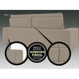 Sofá Omega 2,30M Assento Retrátil e Reclinável Velosuede Netsofás - 5