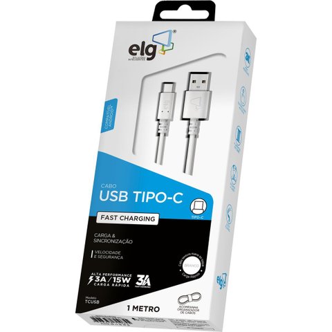 Cabo Usb Tipo C 2.0 Ate 15w/3a 1m.branc