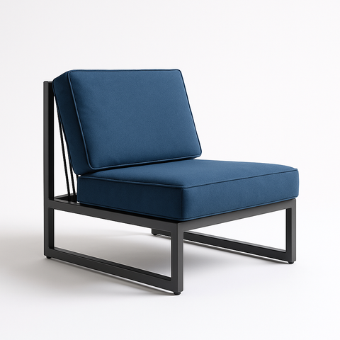 Poltrona Area Externa Corda Nautica Acquablock Aco Anticorrosivo Piscina Varanda Jardim Azul Liso