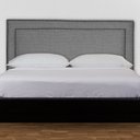 Ver imagem 2 de Cabeceira Estofada Viviane Linho Queen Cinza