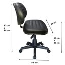 Ver imagem 2 de Cadeira Executiva Costurada Giratória Sem Braços - Cor Preta - Martiflex - 31002