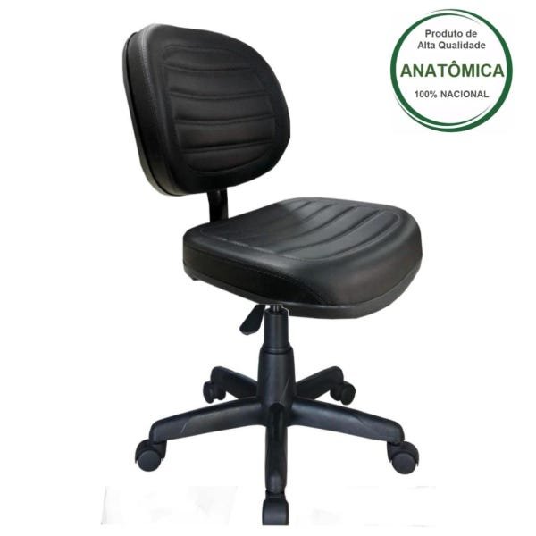Cadeira Executiva Costurada Giratória Sem Braços - Cor Preta - Martiflex - 31002