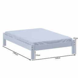 Cama Turca Casal Madeira Cor Branco - 2