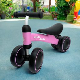 Bicicleta Infantil Nuga sem Pedal 4 Rodas Rosa - Estabilidade e Diversão - 6