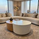 Ver imagem 1 de Mesa de Centro Amadeirado com Off White 100x80 Eclipse