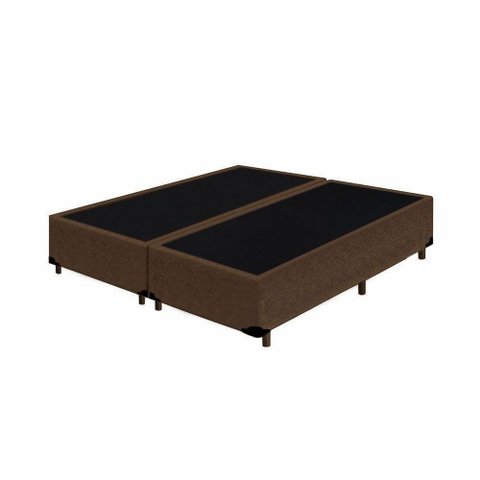 Cama Box Blindado Queen Bipartido Loja Xerife Suede Marrom 40x158x198