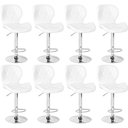 Ver imagem 1 de Kit 08 Banquetas Slim Estofada Giratória com Regulagem de Altura - Branco