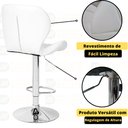 Ver imagem 3 de Kit 08 Banquetas Slim Estofada Giratória com Regulagem de Altura - Branco