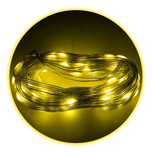 Led Pisca Linha com 20 Metros Lâmpadas Tomada 8 Modos Natal Ano Novo Cor:amarelo