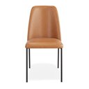 Ver imagem 3 de Kit 04 Cadeiras Sala de Jantar Lior com Encosto Estofado Base Preta Couríssimo Whisky - Desk Design