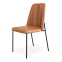 Ver imagem 2 de Kit 04 Cadeiras Sala de Jantar Lior com Encosto Estofado Base Preta Couríssimo Whisky - Desk Design