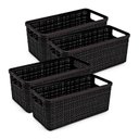 Ver imagem 1 de Cesto Organizador Juta Alongada Rattan de Plástico Resistente Capacidade 7,4 Litros 4 Unidades Cor:p