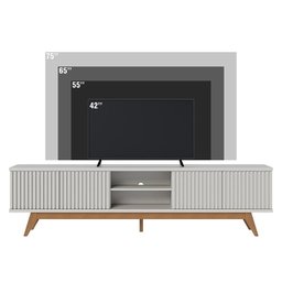 Rack Bancada Fortaleza Off White Matte para TV até 75” - Colibri - 6