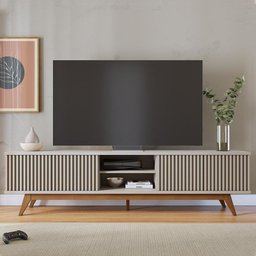 Rack Bancada Fortaleza Off White Matte para TV até 75” - Colibri - 2