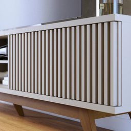 Rack Bancada Fortaleza Off White Matte para TV até 75” - Colibri - 4