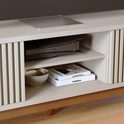 Rack Bancada Fortaleza Off White Matte para TV até 75” - Colibri - 3