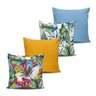 Kit 4 Almofadas Folhagem Tropical Watercolor 45x45cm - 1