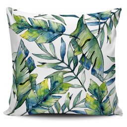 Kit 4 Almofadas Folhagem Tropical Watercolor 45x45cm - 4