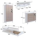Ver imagem 3 de Quarto Infantil com Cama Montessoriana Guarda Roupa e Cômoda Cor:branco com Cinnamon