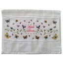 Ver imagem 1 de Toalha Bordada De Mão Lavabo bem trabalhado com lindas e várias Borboletas Dohler Artesanalle Sem Ti
