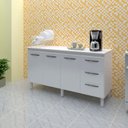 Ver imagem 6 de Balcao Com Tampo 160cm 9140X9320 Branco Mobbs