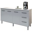 Ver imagem 1 de Balcao Com Tampo 160cm 9140X9320 Branco Mobbs