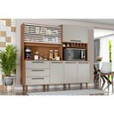 Ver imagem 5 de Armário para Cozinha Kit Mega 6 Portas 3 Gavetas Cinamomo Areia Fosco - Zanzini