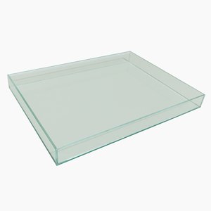 Bandeja de Vidro Incolor Decorativa Mobília Express Decorativo Incolor Média