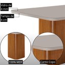 Ver imagem 5 de Mesa de Jantar Eloise 6 Lugares Retangular Vidro 180cm Off White Moderna
