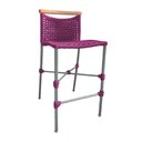 Ver imagem 2 de Kit 2 Banquetas Anne em Corda Náutica Base em Alumínio Cinza com Detalhe em Madeira Rosa