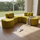 Ver imagem 2 de Sofá Modular Orgânico Monterrey 260cm + Puff Veludo Amarelo