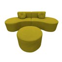 Ver imagem 3 de Sofá Modular Orgânico Monterrey 260cm + Puff Veludo Amarelo