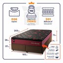 Ver imagem 3 de Conjunto Box Baú Super King Toronto Marrom 193x203x73 c/ Molas Ensacadas