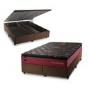 Ver imagem 2 de Conjunto Box Baú Super King Toronto Marrom 193x203x73 c/ Molas Ensacadas