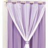 Cortinas Para Quarto 4,00 x 2,80 Metros Malha Com Voal Varão Normal Com Pregadores - Lojas Moreira - 2
