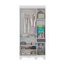 Ver imagem 5 de Guarda-roupa Infantil 92cm com Vidro 3 Portas e 2 Gavetas Ternura Multimóveis Mp4477 Branco/off
