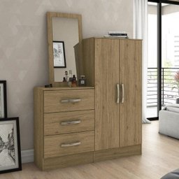 Cômoda com Espelho 2 Portas 3 Gavetas Briz - 1