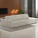 Ver imagem 2 de Sofá Ilha Modular com Puff para Sala Living 342cm Georgia K04 Bouclê Bege - Mpozenato