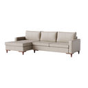 Ver imagem 1 de Sofá 4 Lugares Living Fixo Viena com Chaise 2,70m em Couro:bege