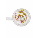Ver imagem 3 de Caneca de Vidro com Flores 350ml Dupla Parede Colorida Decorativa Elegante para Design Moderno e Del