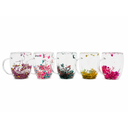 Ver imagem 6 de Caneca de Vidro com Flores 350ml Dupla Parede Colorida Decorativa Elegante para Design Moderno e Del
