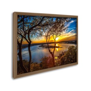 Quadro Decorativo Paisagem Anoitecer e Penhasco 1 Tela 60x90 para Sala Quarto Hall