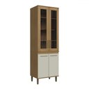 Ver imagem 1 de Cristaleira 4 Portas 4 Prateleiras com Vidro Co7400 Ipê/cristalo - Decibal