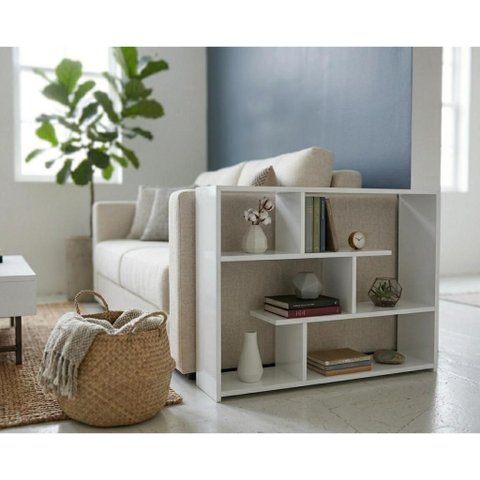 Aparador para Sofás Branco 90x60x20 2 Prateleiras