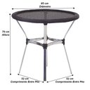 Ver imagem 3 de Mesa Ascoli em Alumínio Com o Tampo Tramado Para Cozinha, Edícula, Jardim e Piscina Trama Original