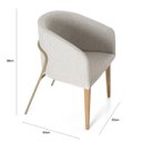 Ver imagem 3 de Poltrona para Decoração Budapeste Encosto Curvo Tecido Linho Pés Madeira e Aço Poltronas do Sul