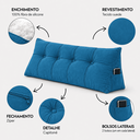 Ver mais imagens de Almofada Encosto Triangular Cama Leitura Cabeceira Suede